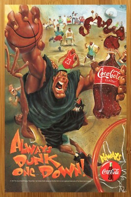 1997 Coca-Cola Vintage Print Ad/Poster Sports Basketball Soda Pop