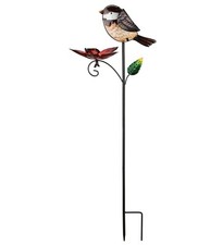 Finch Glass Metal Bird Feeder Garden Plant Stake NEW art pot sun catcher bath