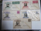 5 US COVER FAMOUS AMERICANS POETS FIRST DAY COVERS SCOTT 864-868 CROSBY CACHETS