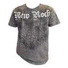 New Rock Men's T Shirt Official Old Black Spinner Logo Design Grey Small