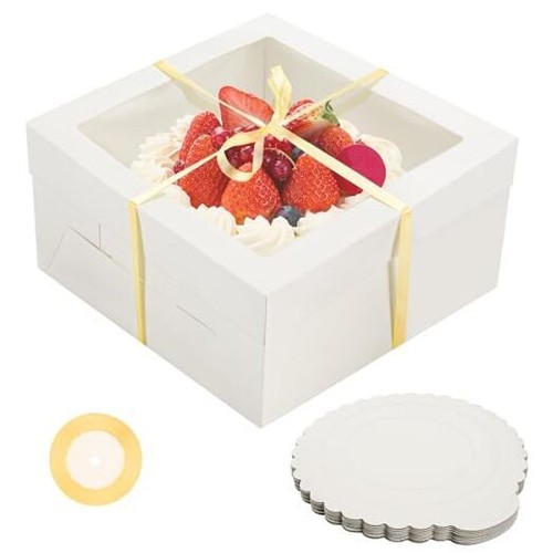 Trendazer 12x12x6 Inch 15 Pack Cake Boxes With Window, Auto Popup, 30