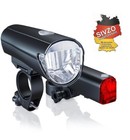 Fahrrad LED Beleuchtung Set mit Zulassung 1W 30 LUX , 2 Helligkeitsstufen