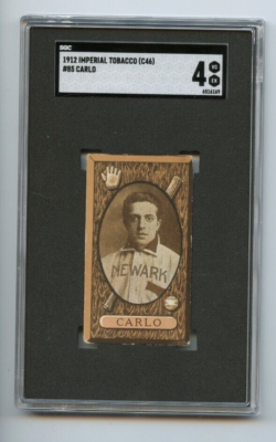 1912 Imperial Tobacco C46 Tony Carlo Newark Indians #85 🚀😳💥 SGC Graded 4 