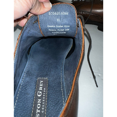 Aston Grey Altair brown wingtip shoes size 11 | eBay display picture 3