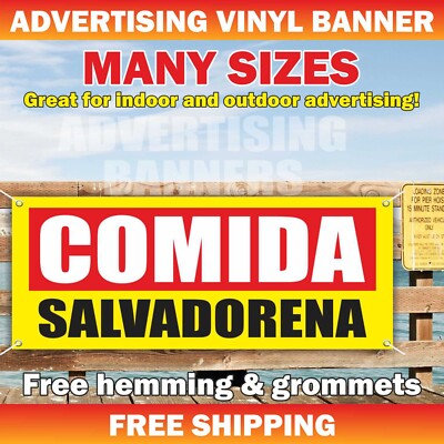 COMIDA SALVADORENA Advertising Banner Vinyl Mesh Sign SALVADORAN FOOD