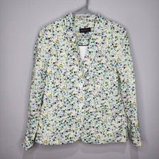 Talbots Cotton Ditsy Floral Blazer Size 8