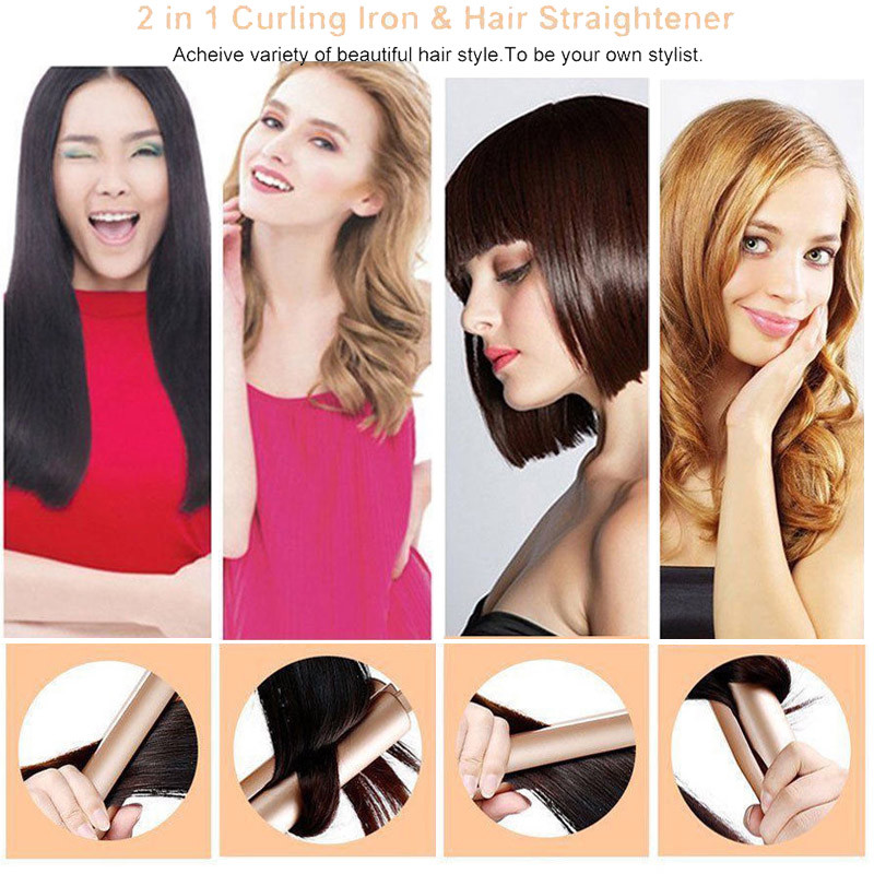 3 In 1 Hair Straightener Curler Salon Wave Curling Straightening