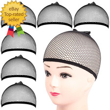 6PCS Wig Cap 6PCS Black Mesh Wig Cap Net Closed End Hair Mesh Net Liner Weaving