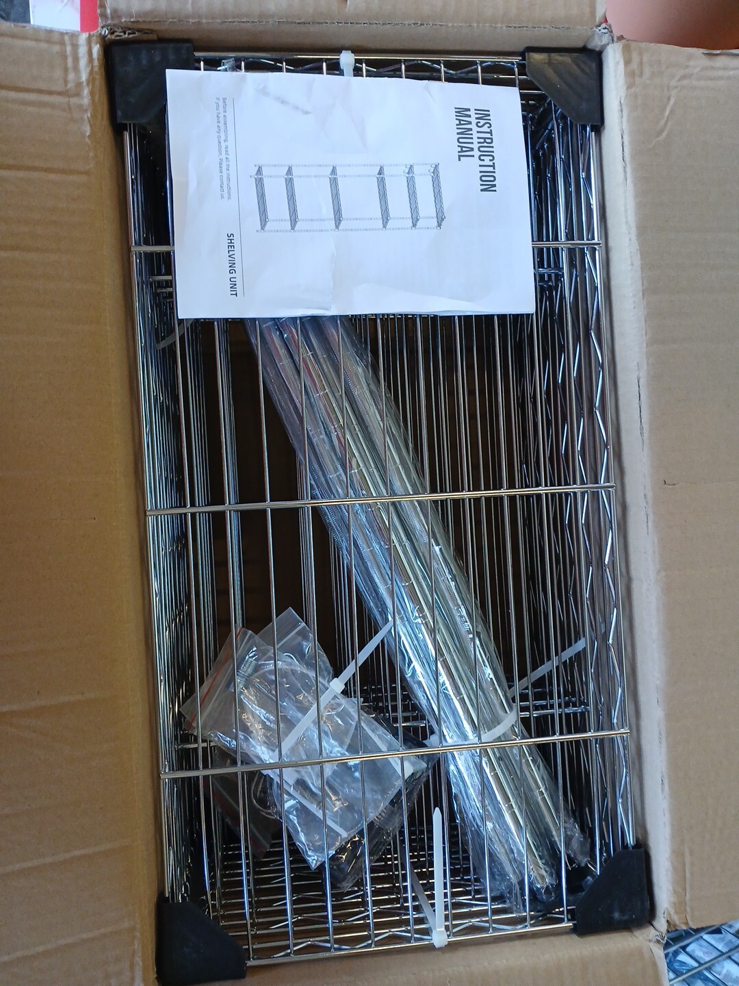 WIRE METAL SHELF UNIT 6-Tier Wire Shelving Unit Metal-CHROME-STORAGE-GARAGE-B100