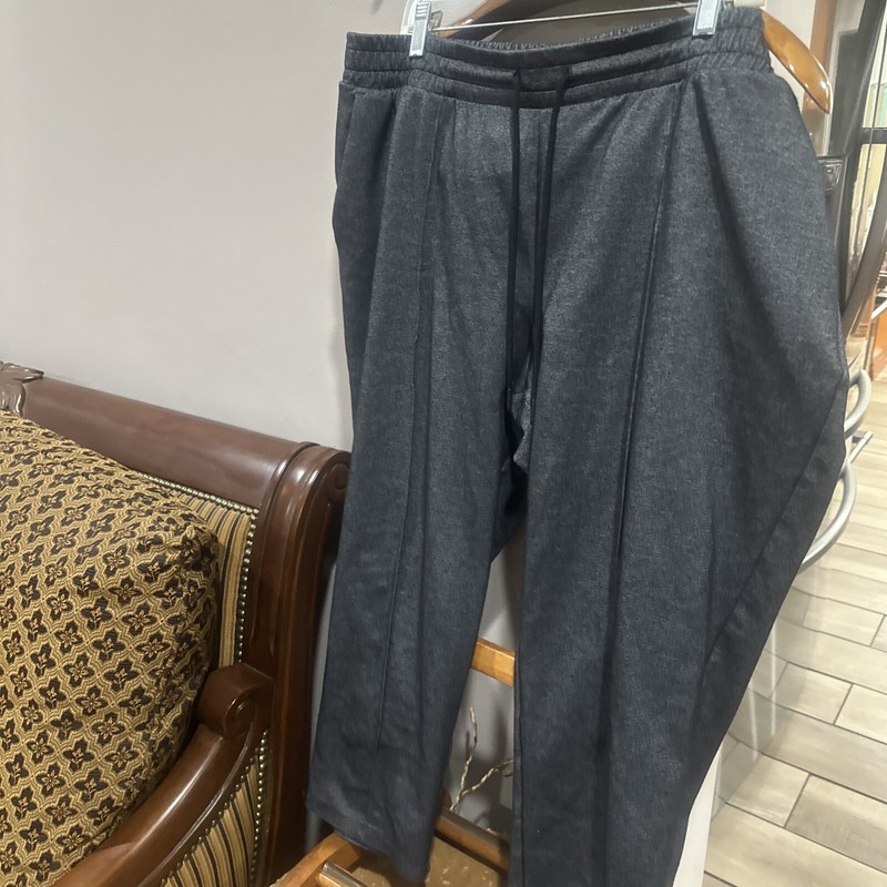 A New Day Capri Charcoal Pants Sz XXL Draw String Pockets