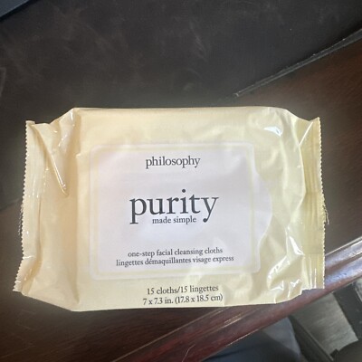 Philosophy Purity 15ct Facial Cleansing Wipes 2-Pack | Gentle Makeup Remover