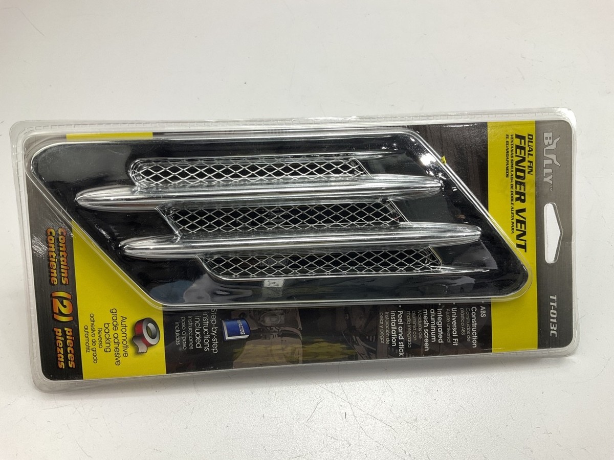 Bully TT-013C UNIVERSAL Stick-On Chrome Fender Dual Fin Air Vents