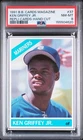 PSA 8 nm-mint 1991 BASEBALL MAGAZINE REPLI-CARDS 37 KEN GRIFFEY JR. HAND CUT
