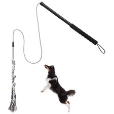 Flirt Pole for Small Medium Dogs,Interactive Chase and Tug of War Outdoor Dog...