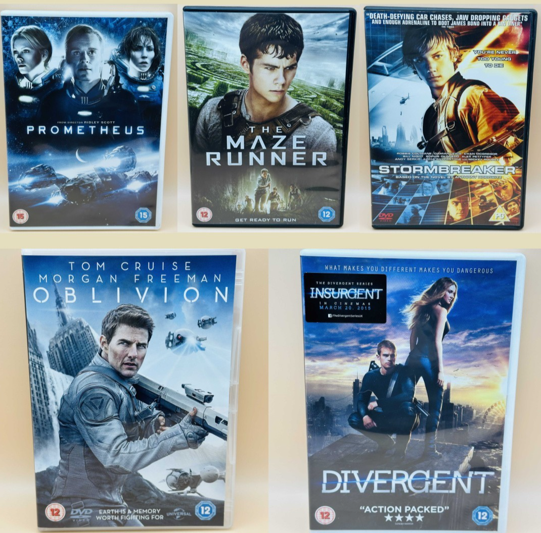 5x Sci-fi Action DVD's - Oblivion, Divergent, Stormbreaker, Prometheus...