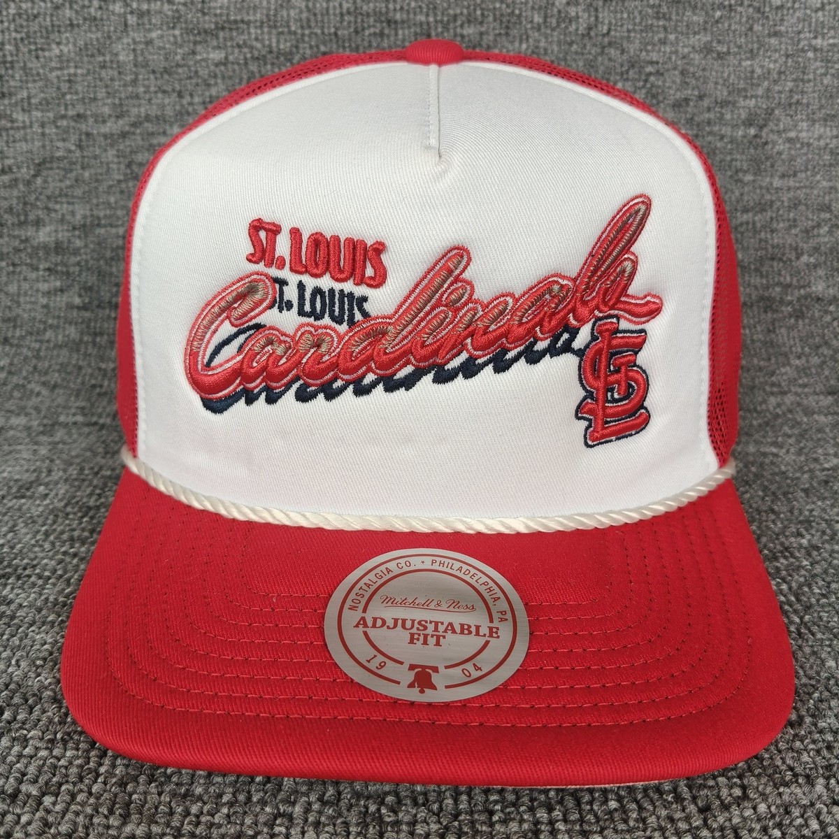 Mitchell & Ness St. Louis Cardinals Trucker Hat Red White Snapback