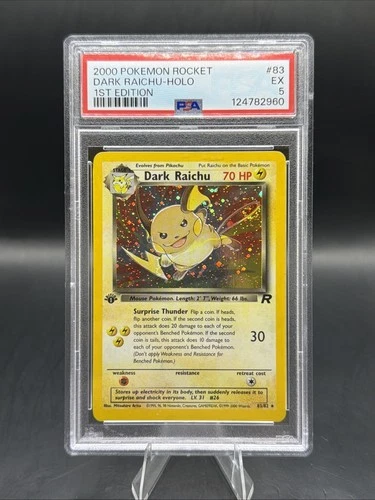 Pokemon Dark Raichu Team Rocket 1st Edition Holo Secret Rare #83 PSA 5 w/ SWIRL