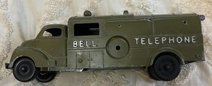 Vintage Hubley Kiddie Toy No. 504 Bell Telephone Truck With Winch Made In U.S.A.