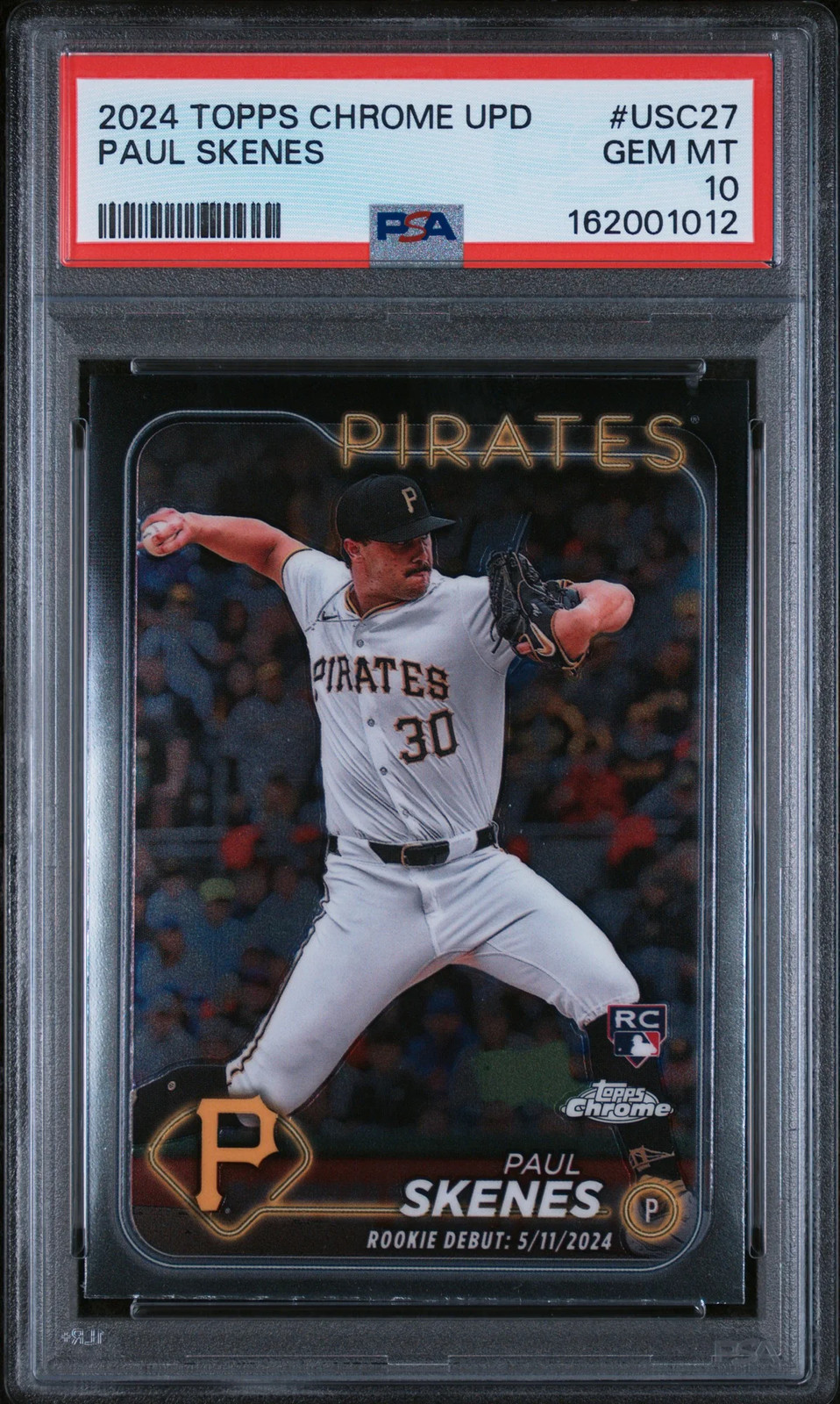 Paul Skenes 2024 Topps Chrome Update Rookie RC Pittsburgh Pirates #27 PSA 10