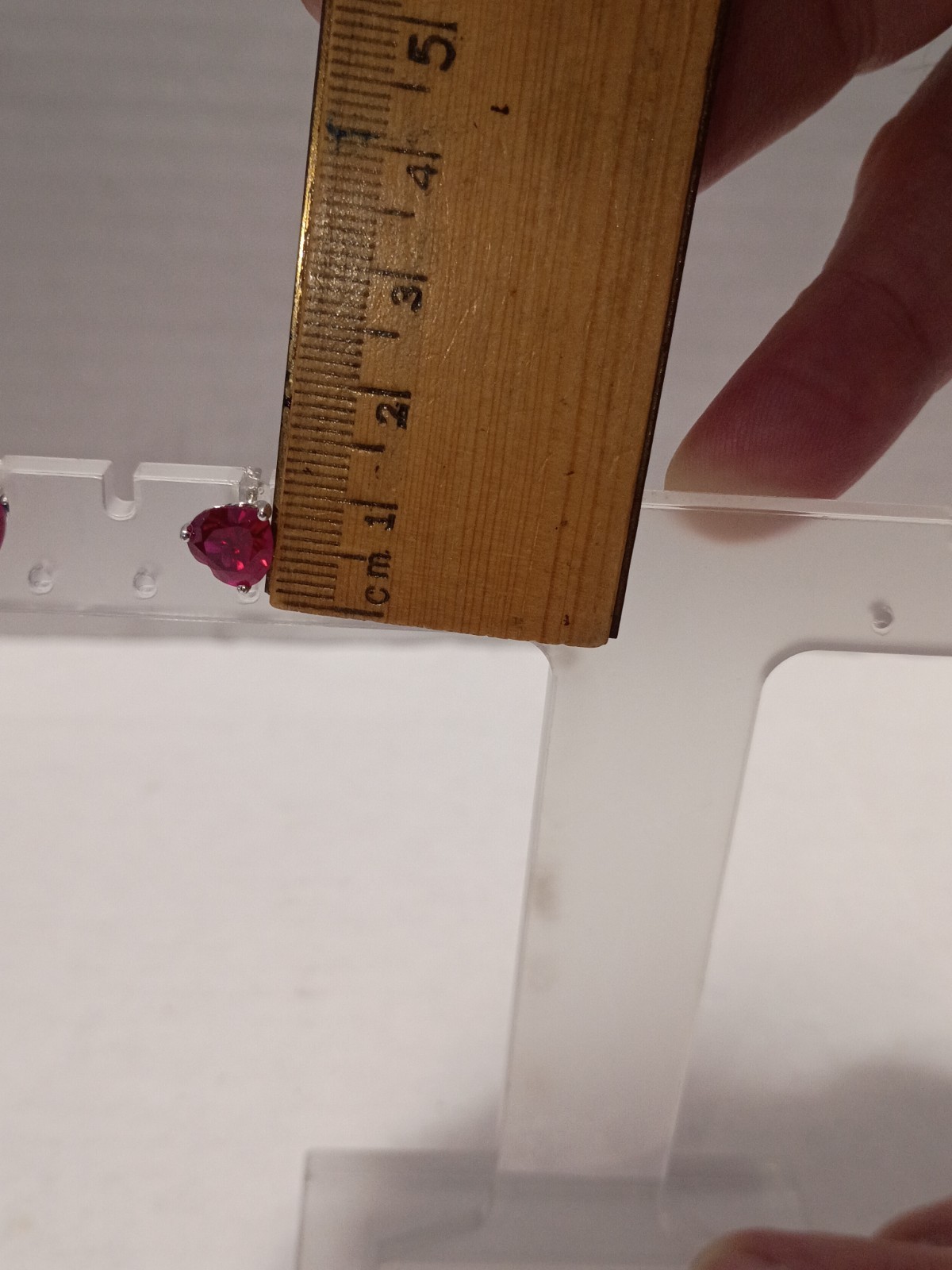 925 Sterling Silver Lab Created Ruby Heart Earrin… - image 7