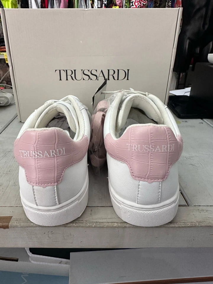 Zapatillas Mujer Trussardi Blanco/Rosa Talla EU36 Suela Interna 24Cm/Externo 25Cm Foto 4 de 4