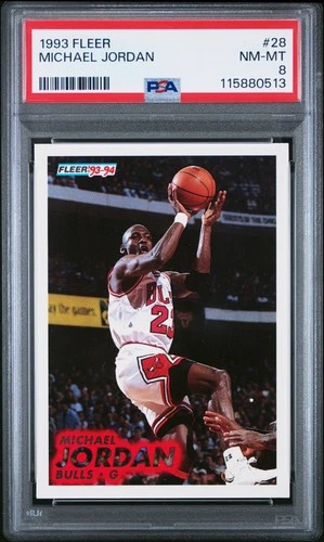1993-94 Fleer Basketball Michael Jordan #28 PSA 8