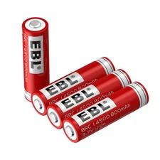 4x 14500 Battery 800mAh Li-ion 3.7V Rechargeable Batteries Cell For Flashlight