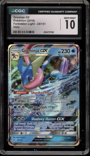 Pokemon Greninja GX Forbidden Light Holo Ultra Rare #24 CGC 10 Gem Mint