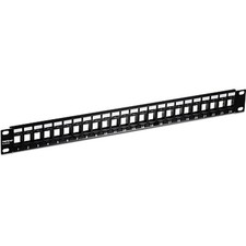 24-Port Blank Keystone 1U Patch Panel, 1U 19" Metal Rackmount Housing, Recomm...