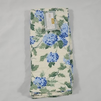 House & Garden 100% Cotton floral blue hydrangea Kitchen Towels Set of 2
