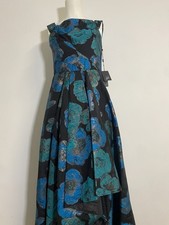 Adrianna Papell Draped Organza Jacquard Floral Gown Uk8 NWT