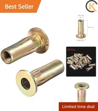 Multi-Grip Rivet-Nut, M6 Pre-Bulbed Shank Carbon Steel Color-Zinc-Plated Flat...