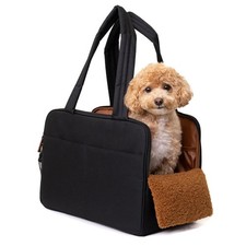 Black Dog Purse Carrier for Small Dogs   Cotton Padded Interior, Multiple