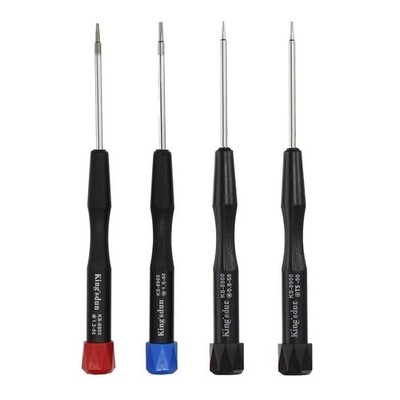 4 Piece Pentalobe Screwdriver Set, 5-Point 5-Star 0.8 mm, 1.2 mm and Black 