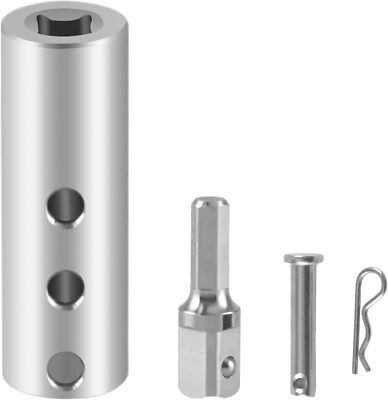 Trailer Jack Electric Drill Adapter & 1/2in Adapter Bit for 1in Jack Drive Shaft