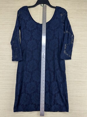 Hollister Dress Women's Size Lg Lace Bodycon 3/4 Sleeves Navy Blue | eBay