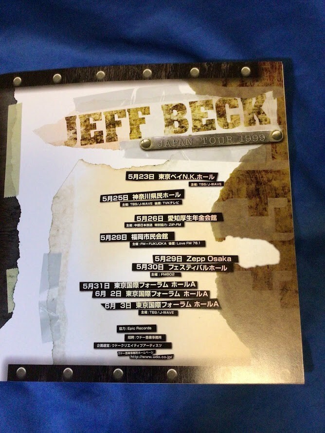 Jeff Beck Japan tour book 1999 | eBay