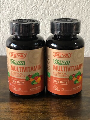 TWO BRAND NEW SEALED Deva Vegan Multivitamin & Mineral Supplement (Exp Dec 25)