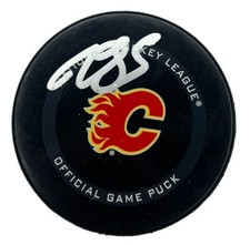 Mark Giordano Signed Autographed Calgary Flames Captain Official Game Puck