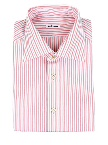 Chemise Kiton Sport Imprimé Ton Sur Ton Bleu - 100% Coton, Taille 16 US (41 Po) - Neuf Avec étiquettes