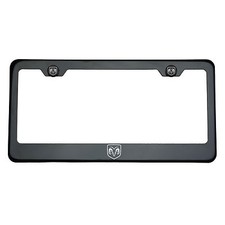 Black Chrome Dodge Logo Laser Engraved T304 Stainless Steel License Plate Frame