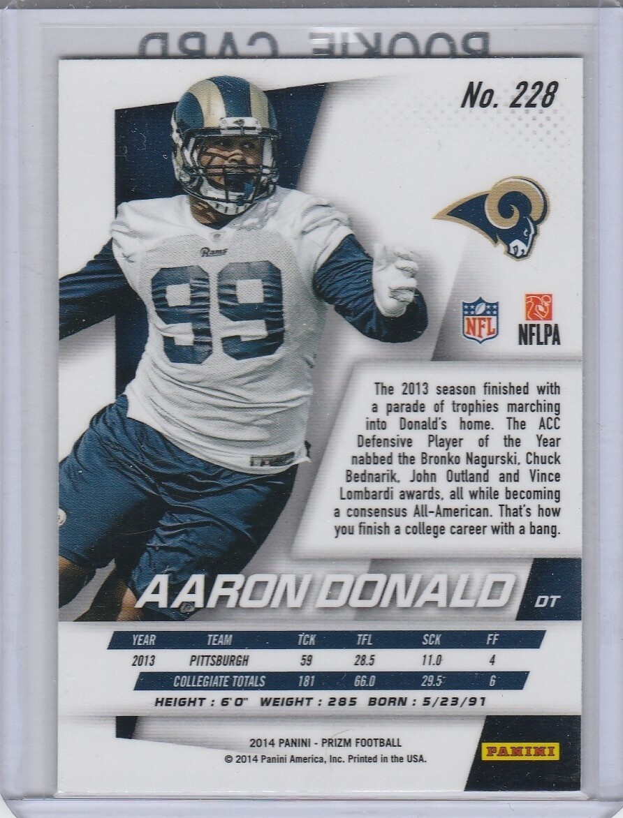 AARON DONALD ROOKIE CARD Los Angeles Rams 2014 PRIZM FOOTBALL RC eBay