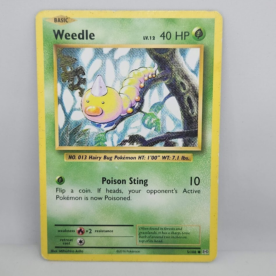Pokemon Weedle 5/108 Evolutions Common Basic Grass TCG Card