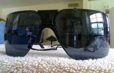      1980s Gargoyles Sunglasses, 85MM Blue Lens with Black nosepiece / Frames.