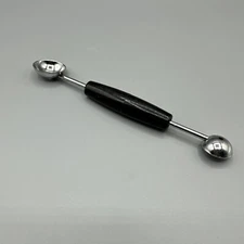 Vintage EKCO USA Melon Baller Black Handle Double Headed Ball Scoop 3/4" 1 .25"