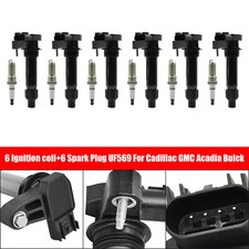6x Ignition Coil+Spark Plug UF569 Für Cadillac GMC Acadia Buick