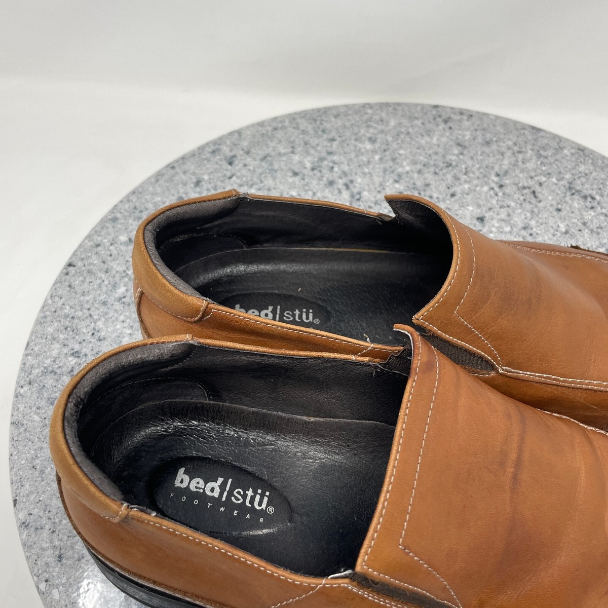 BED|STÜ Tobacco Brown Leather Square Toe‎ Slip-On Loafers | Mules Men\'s Size 9.5 Bed Stu Loafers Shoes Mens 10.5 Brown Leather Slip On Casual  main image 4