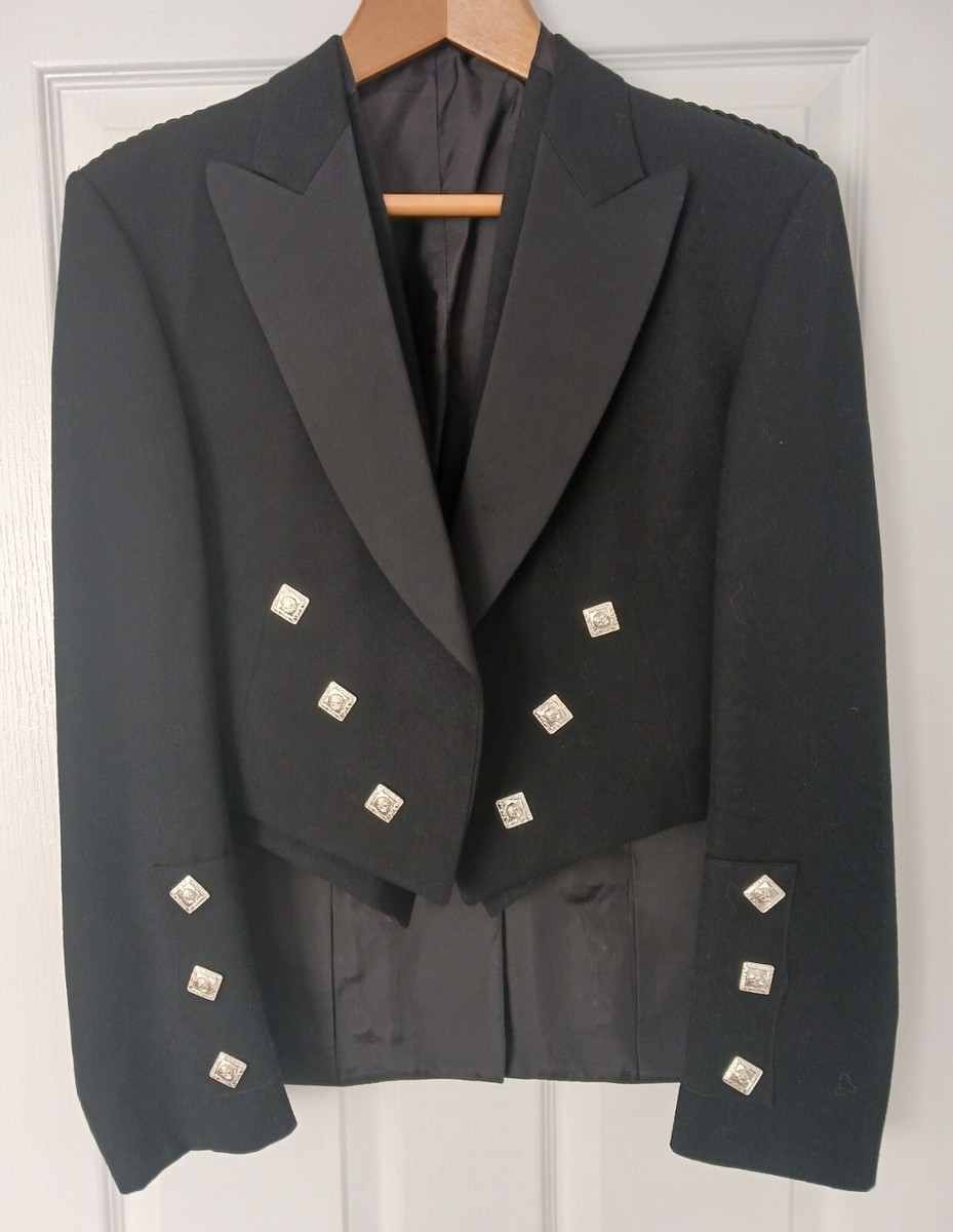 Hector Russell Bonnie prince Charlie black jacket and waistcoat