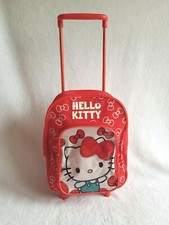 SANRIO cartable sac trolley HELLO KITTY maternelle crèche rouge roulettes