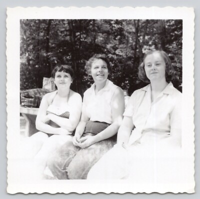 Vintage Photo Three Girls on Sunny Day